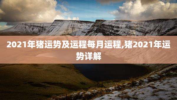 2021年猪运势及运程每月运程,猪2021年运势详解