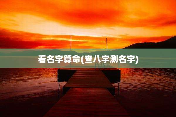 看名字算命(查八字测名字)