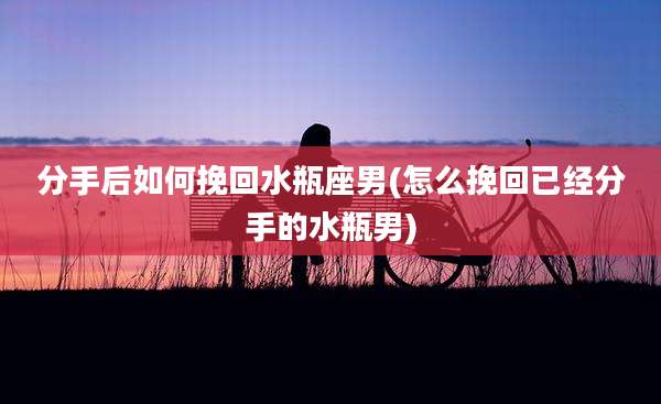 分手后如何挽回水瓶座男(怎么挽回已经分手的水瓶男)