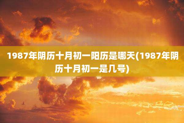 1987年阴历十月初一阳历是哪天(1987年阴历十月初一是几号)