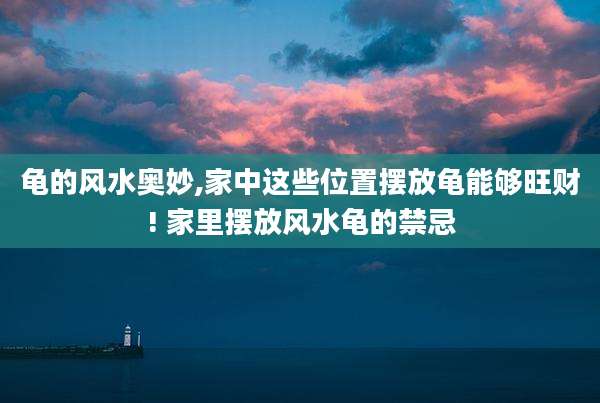 龟的风水奥妙,家中这些位置摆放龟能够旺财! 家里摆放风水龟的禁忌