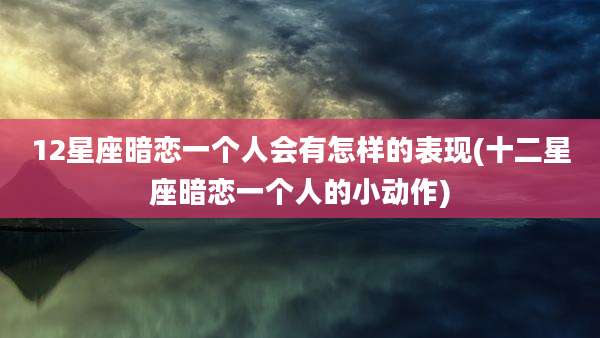 12星座暗恋一个人会有怎样的表现(十二星座暗恋一个人的小动作)