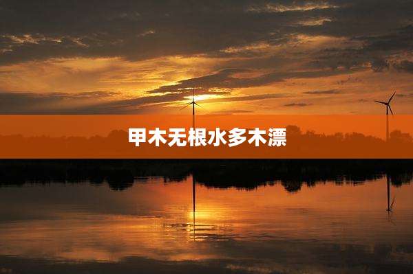 甲木无根水多木漂