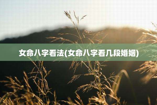 女命八字看法(女命八字看几段婚姻)