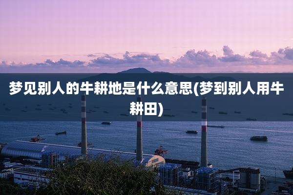 梦见别人的牛耕地是什么意思(梦到别人用牛耕田)