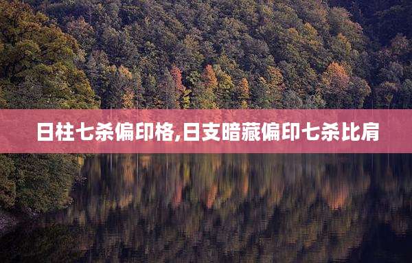 日柱七杀偏印格,日支暗藏偏印七杀比肩