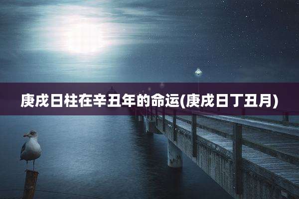 庚戌日柱在辛丑年的命运(庚戌日丁丑月)