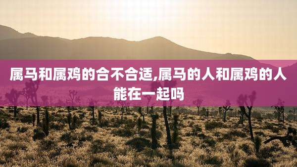 属马和属鸡的合不合适,属马的人和属鸡的人能在一起吗