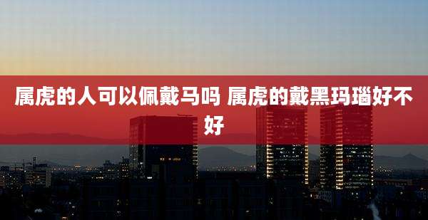 属虎的人可以佩戴马吗 属虎的戴黑玛瑙好不好