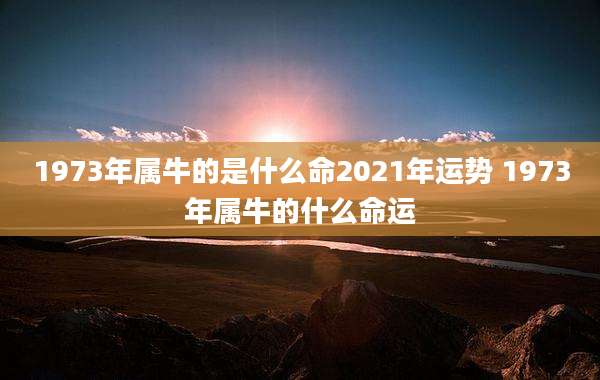 1973年属牛的是什么命2021年运势 1973年属牛的什么命运