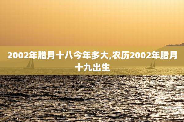 2002年腊月十八今年多大,农历2002年腊月十九出生