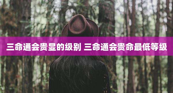 三命通会贵显的级别 三命通会贵命最低等级