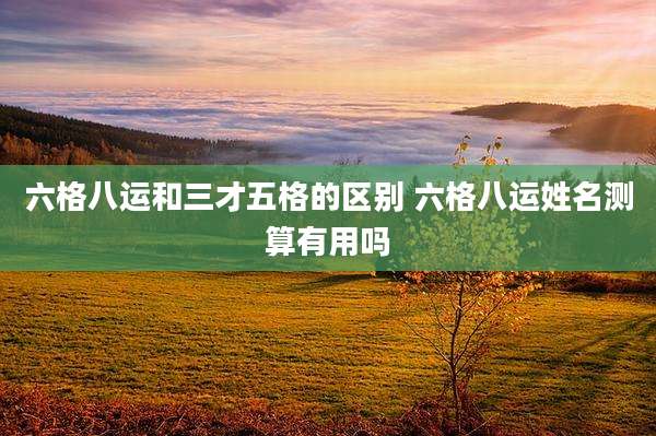 六格八运和三才五格的区别 六格八运姓名测算有用吗