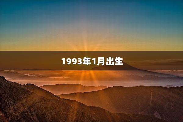 1993年1月出生