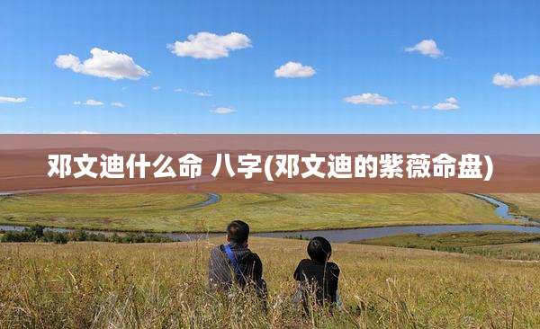邓文迪什么命 八字(邓文迪的紫薇命盘)