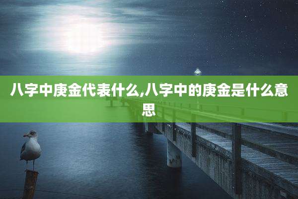 八字中庚金代表什么,八字中的庚金是什么意思