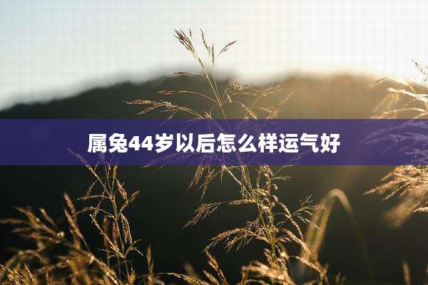 属兔44岁以后怎么样运气好