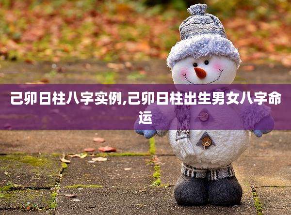 己卯日柱八字实例,己卯日柱出生男女八字命运