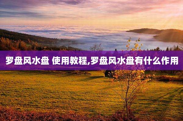 罗盘风水盘 使用教程,罗盘风水盘有什么作用