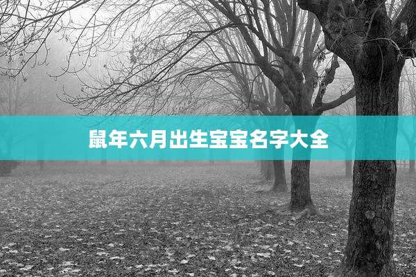 鼠年六月出生宝宝名字大全