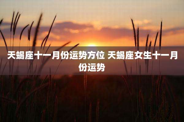 天蝎座十一月份运势方位 天蝎座女生十一月份运势