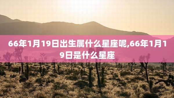 66年1月19日出生属什么星座呢,66年1月19日是什么星座