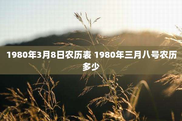 1980年3月8日农历表 1980年三月八号农历多少