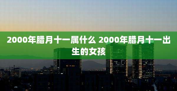 2000年腊月十一属什么 2000年腊月十一出生的女孩