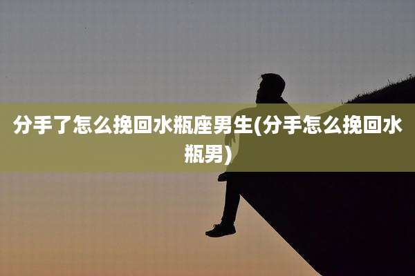分手了怎么挽回水瓶座男生(分手怎么挽回水瓶男)