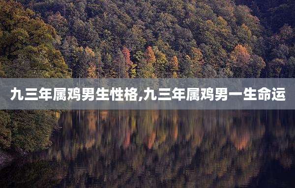 九三年属鸡男生性格,九三年属鸡男一生命运