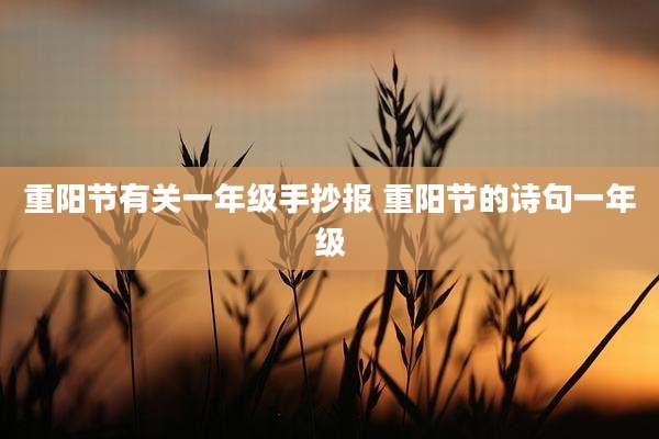 重阳节有关一年级手抄报 重阳节的诗句一年级