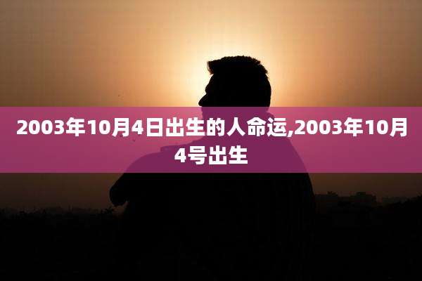 2003年10月4日出生的人命运,2003年10月4号出生
