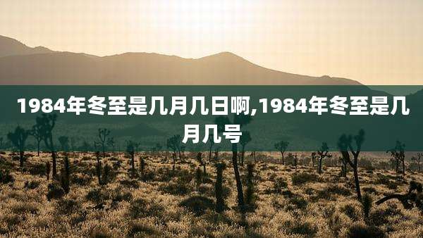 1984年冬至是几月几日啊,1984年冬至是几月几号