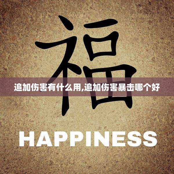 追加伤害有什么用,追加伤害暴击哪个好