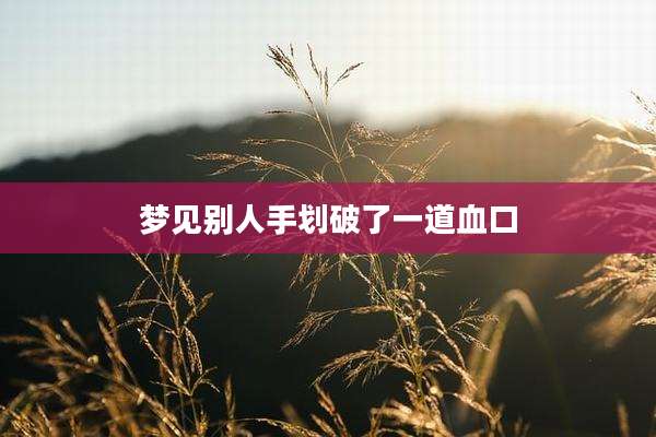梦见别人手划破了一道血口