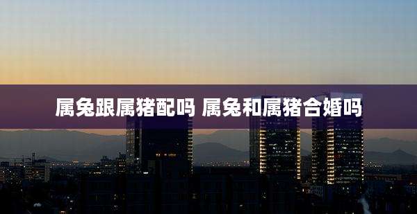 属兔跟属猪配吗 属兔和属猪合婚吗