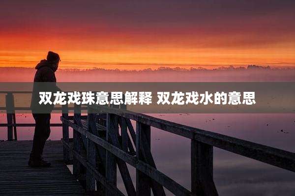 双龙戏珠意思解释 双龙戏水的意思