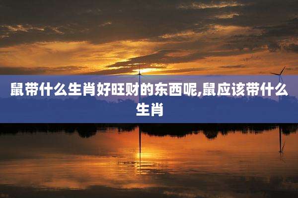鼠带什么生肖好旺财的东西呢,鼠应该带什么生肖