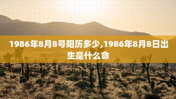 1986年8月8号阳历多少,1986年8月8日出生是什么命