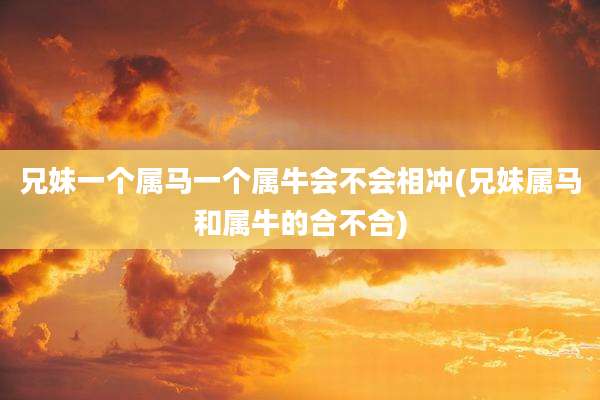 兄妹一个属马一个属牛会不会相冲(兄妹属马和属牛的合不合)
