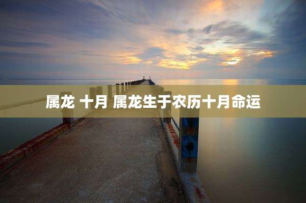 属龙 十月 属龙生于农历十月命运