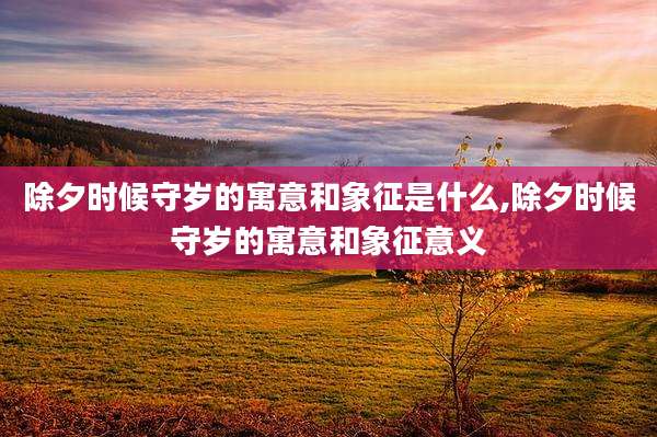 除夕时候守岁的寓意和象征是什么,除夕时候守岁的寓意和象征意义