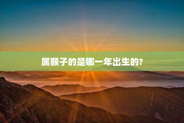 属猴子的是哪一年出生的?