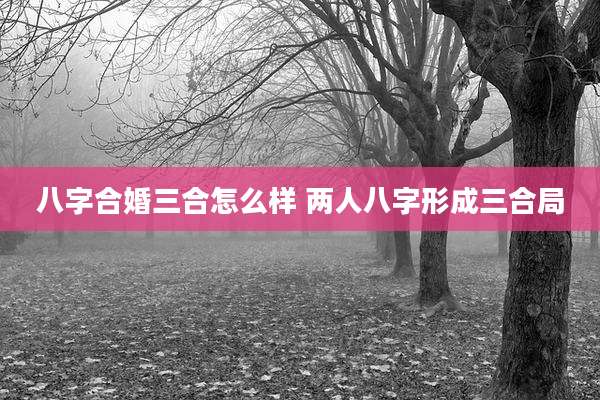 八字合婚三合怎么样 两人八字形成三合局