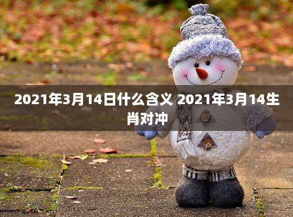 2021年3月14日什么含义 2021年3月14生肖对冲