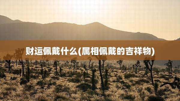 财运佩戴什么(属相佩戴的吉祥物)