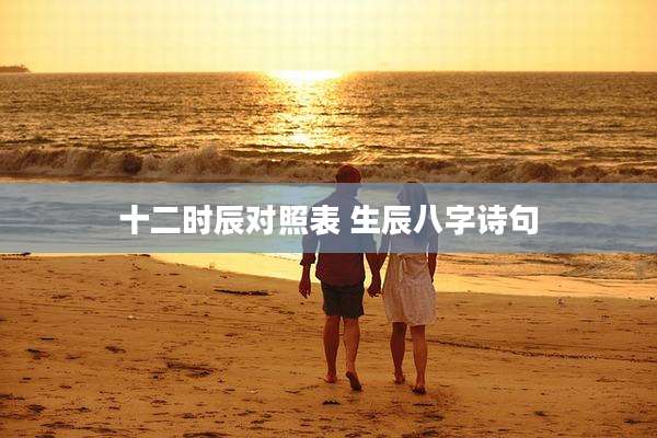 十二时辰对照表 生辰八字诗句