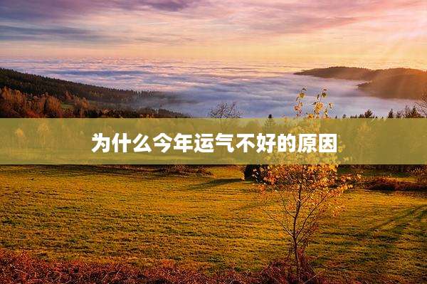 为什么今年运气不好的原因