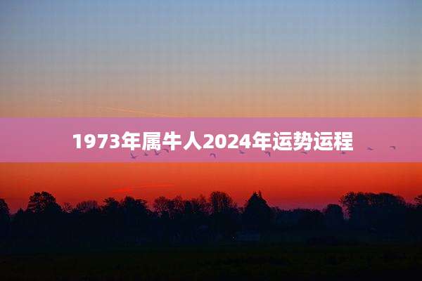 1973年属牛人2024年运势运程