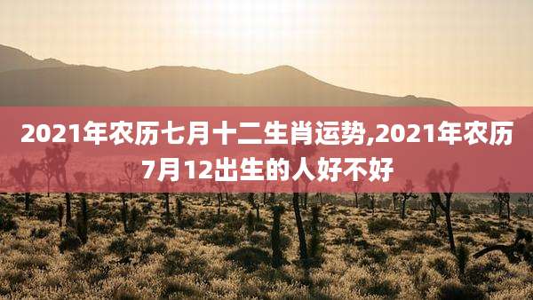 2021年农历七月十二生肖运势,2021年农历7月12出生的人好不好